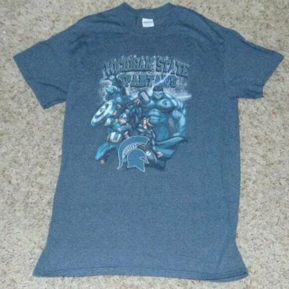 Mens Michigan State Spartans T-Shirt Small NCAA Marvel Heroes Short Sleeve - Picture 1 of 3